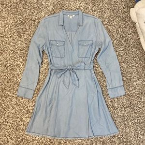 BB Dakota blue denim wrap tie dress size 8